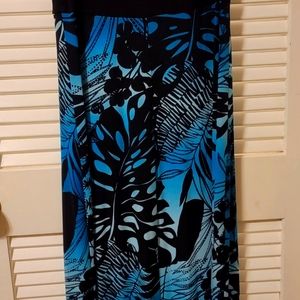 Maxi dress, Connected Apparel, size 12, black/teal-green floral